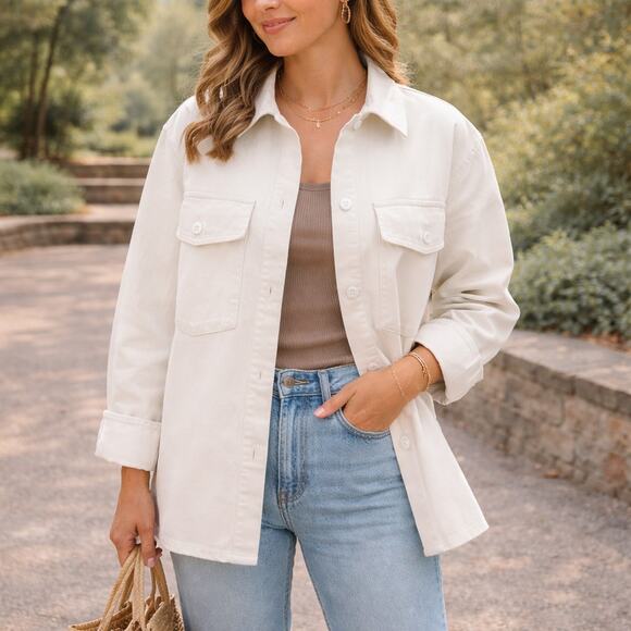 Rails Tops - Rails SZ S August Shirt Jacket-Ecru Heavyweight NWT $198